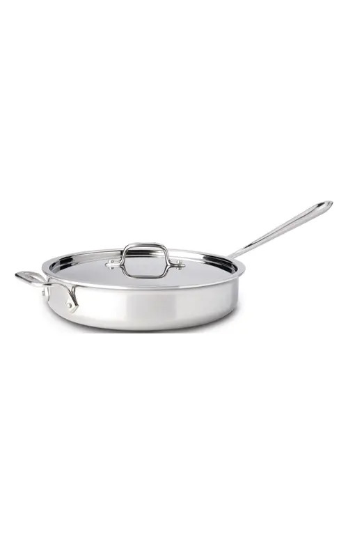 All-Clad D3 3-Quart Stainless Steel Sauté Pan in Silver at Nordstrom | Nordstrom