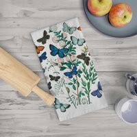 Beautiful Butterflies Soft Tea Towel, Kitchen Dishtowel. Colorful Butterfly Gift. Large Cotton Dishtowel, Farmhouse Decor, Botanical Home | Etsy (US)
