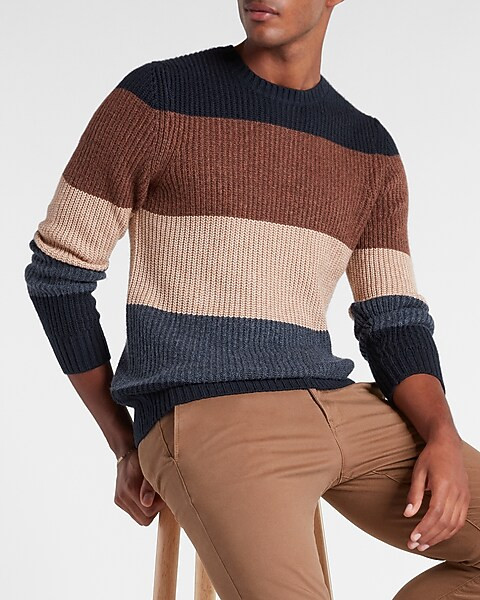 Striped Crew Neck Sweater | Express