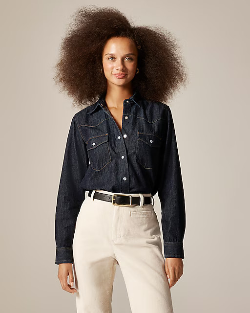 Jules western shirt in denim | J. Crew US