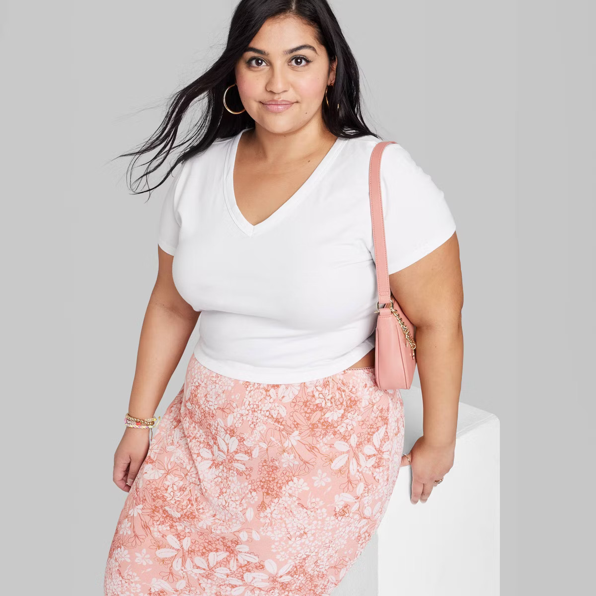 Women's Short Sleeve V-Neck Cropped T-Shirt - Wild Fable™ | Target