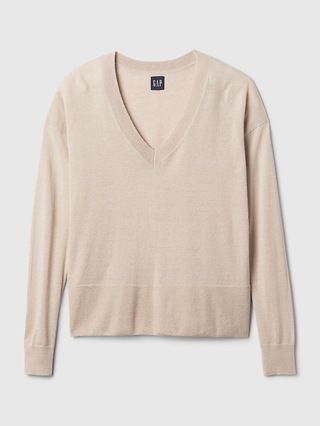 24/7 Split-Hem Linen-Blend Sweater | Gap (CA)