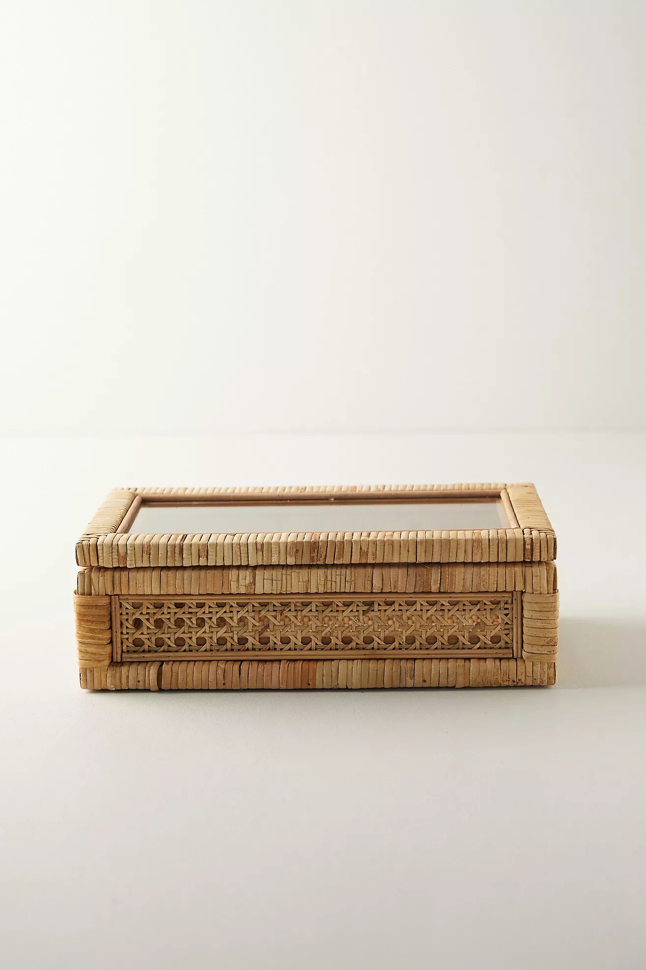 Rattan Box with Glass Lid | Anthropologie (US)