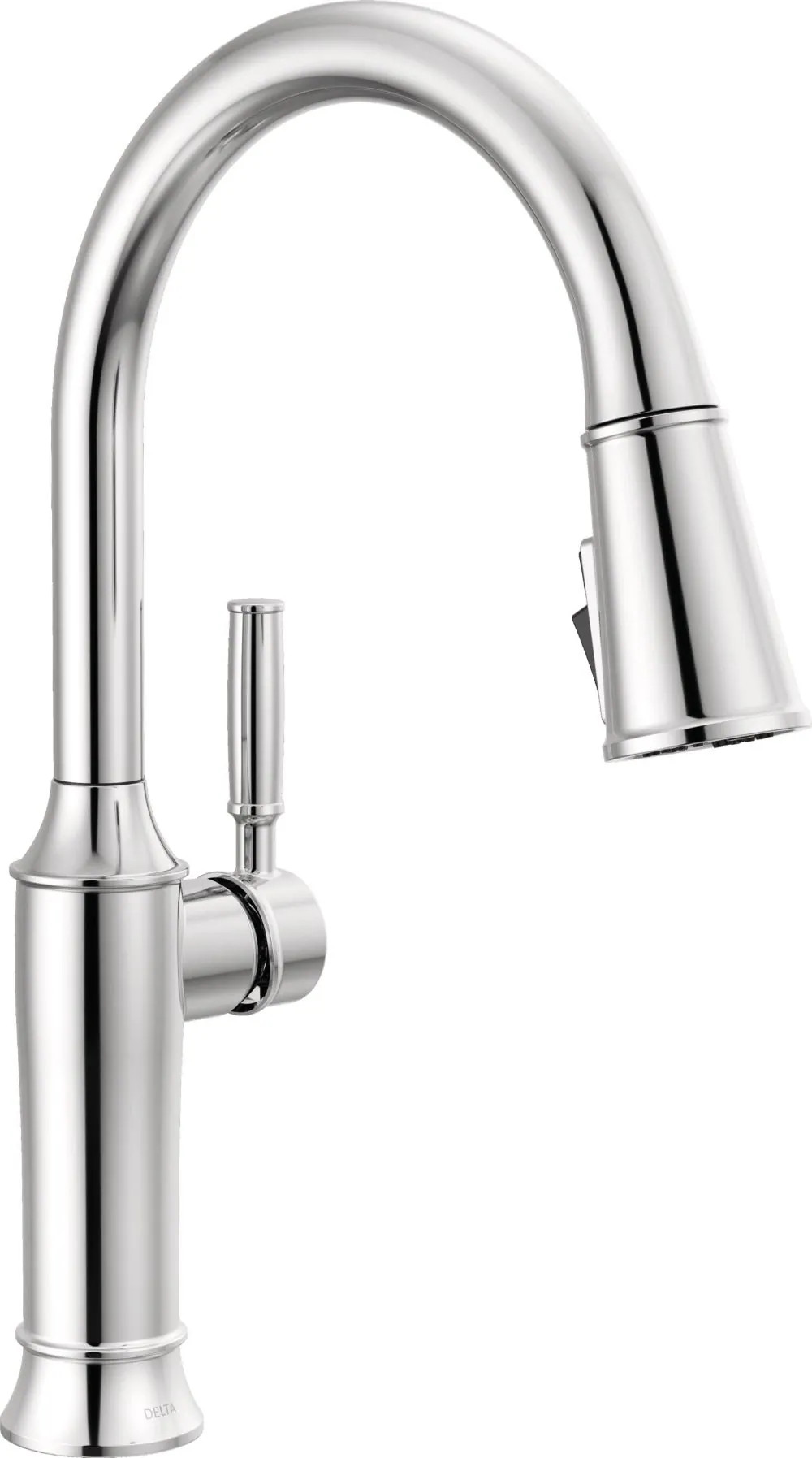 Delta Renaldi Lumicoat Chrome Single Handle Deck-mount Pull-out Kitchen Faucet with Sprayer Rubber one_size | 9184-PR-DST | Lowe's