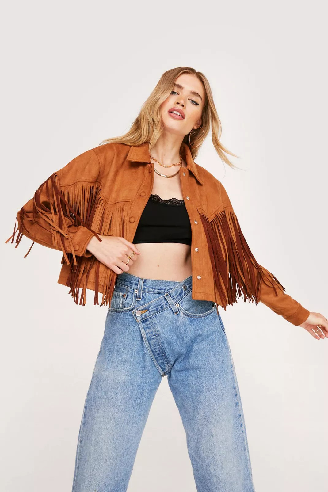 Faux Suede Fringe Detail Western Jacket | Nasty Gal (US)