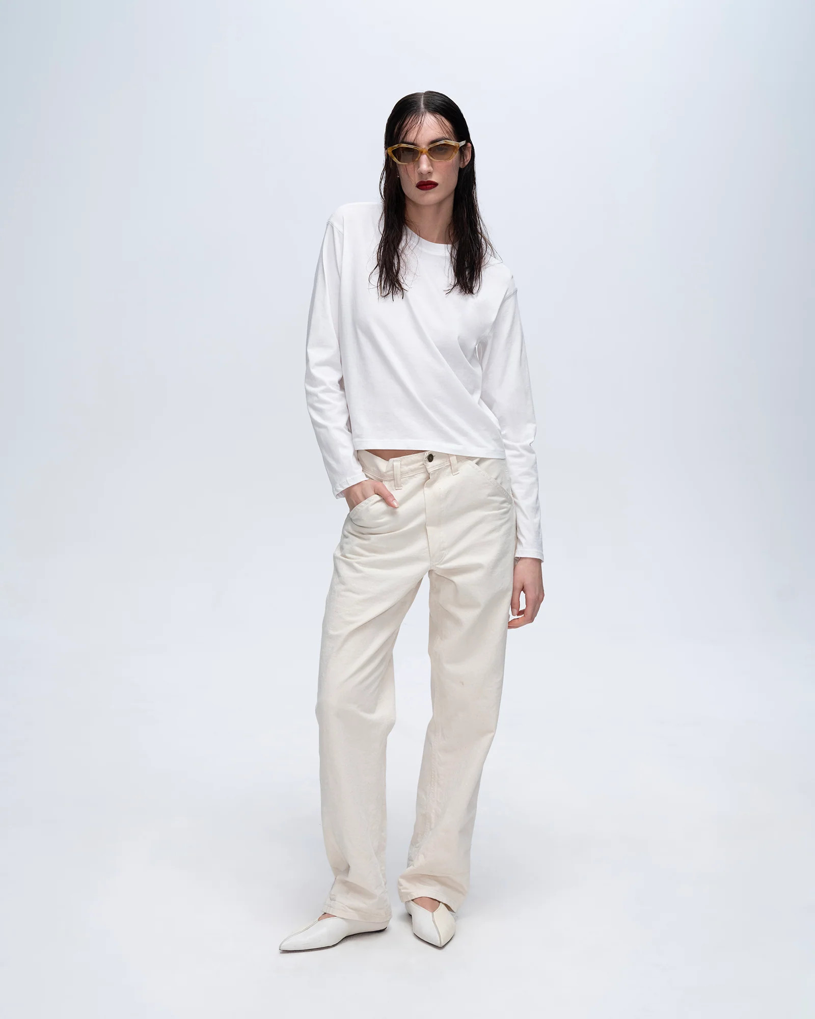 Classic Jersey Long Sleeve Boy Tee - White | ATM Collection