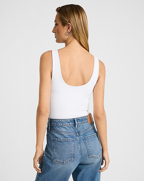 Body Contour Scoop Neck Thong Bodysuit | Express