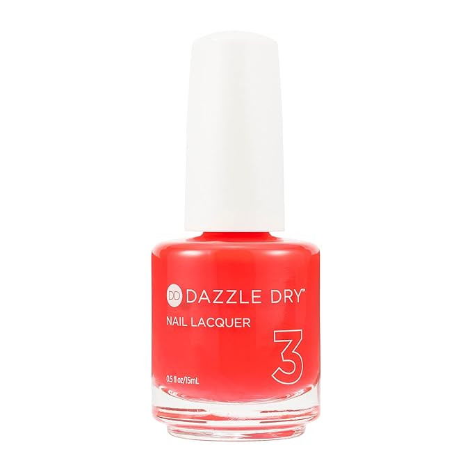 Dazzle Dry Nail Lacquer - Galactic Fire, a semisheer bright orangey red. (0.5 fl oz) | Amazon (US)