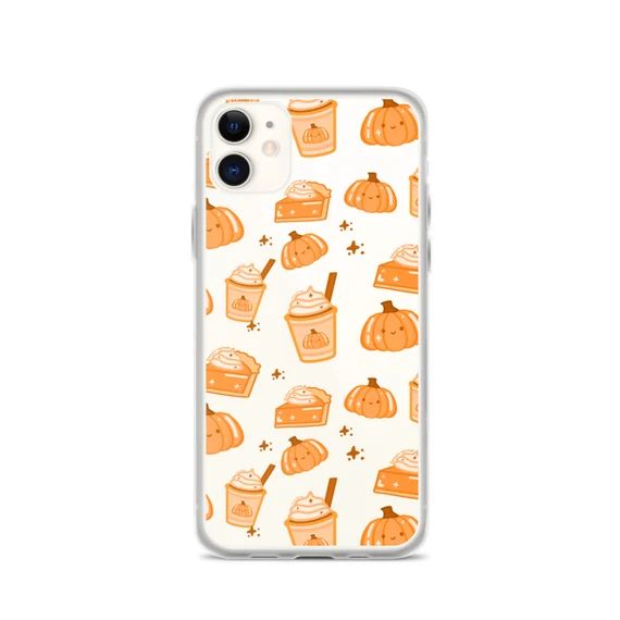 Patchy Pumpkin Spice Pattern Iphone Case Clear. - Etsy | Etsy (US)