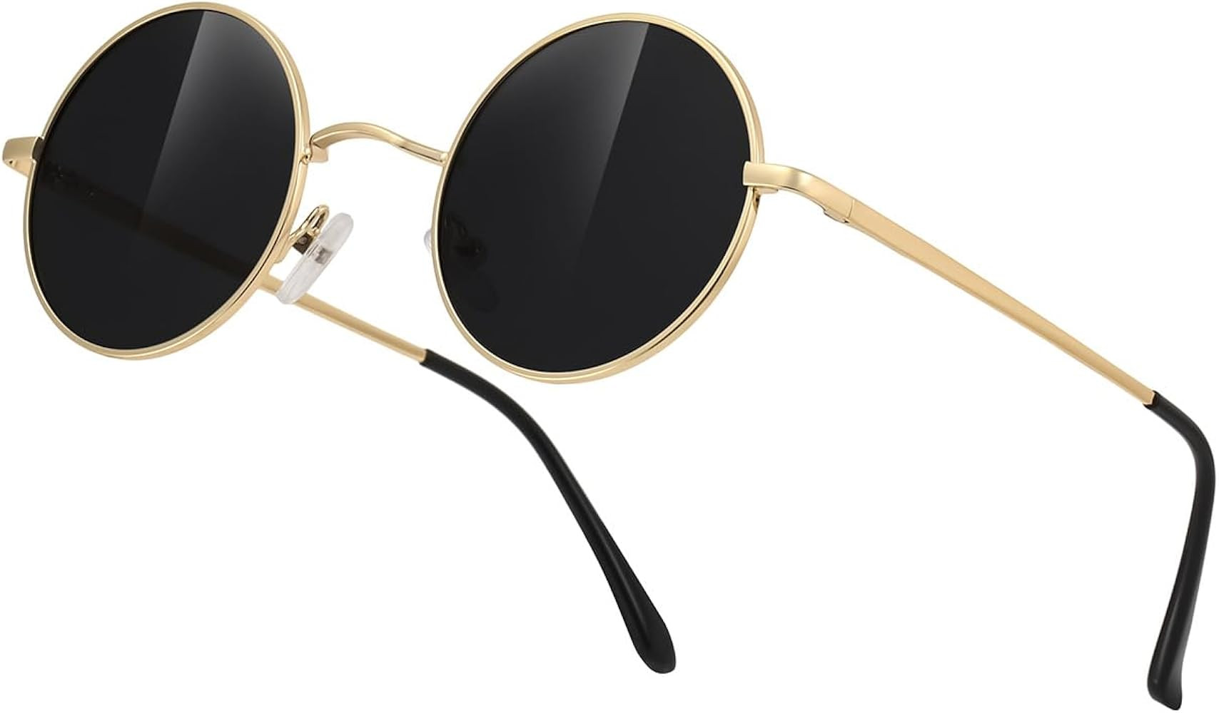 Retro Round Sunglasses,Polarized UV400 Protection Hippie Circle Sunglasses for Daily Driving Trav... | Amazon (US)