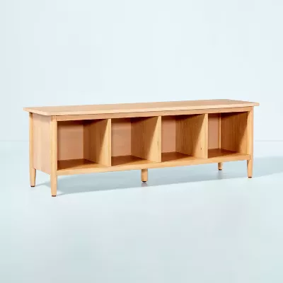 Grooved Wood Arch Bookcase Cabinet - Natural - Hearth & Hand™ with Magnolia