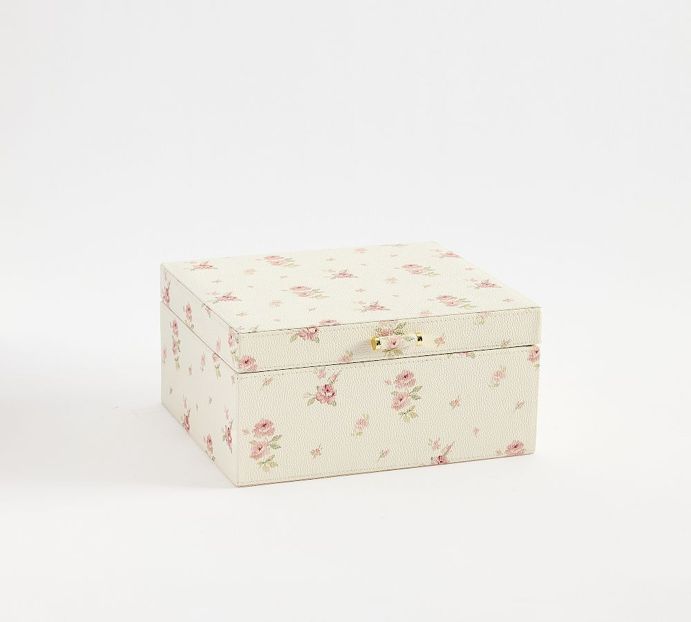 LoveShackFancy Leather Floral Jewelry Travel Box | Pottery Barn (US)