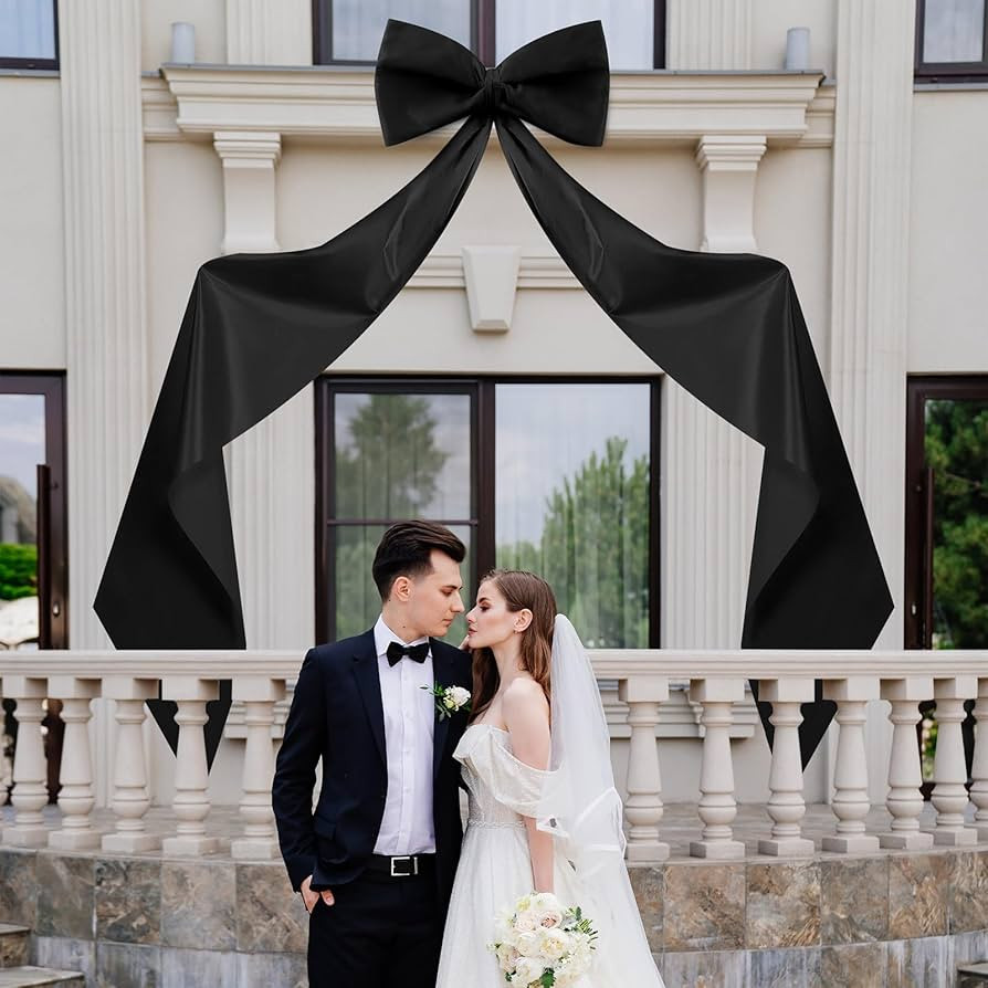Extra Large Wedding Bow Decor, 118x28 Inch Giant Satin Bow with Long Streamer Huge Decorative Ove... | Amazon (US)