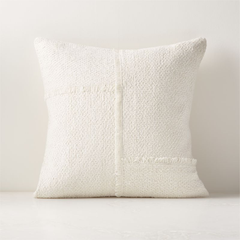 Intersect White Boucle Modern Throw Pillow with Feather-Down Insert 20" + Reviews | CB2 | CB2