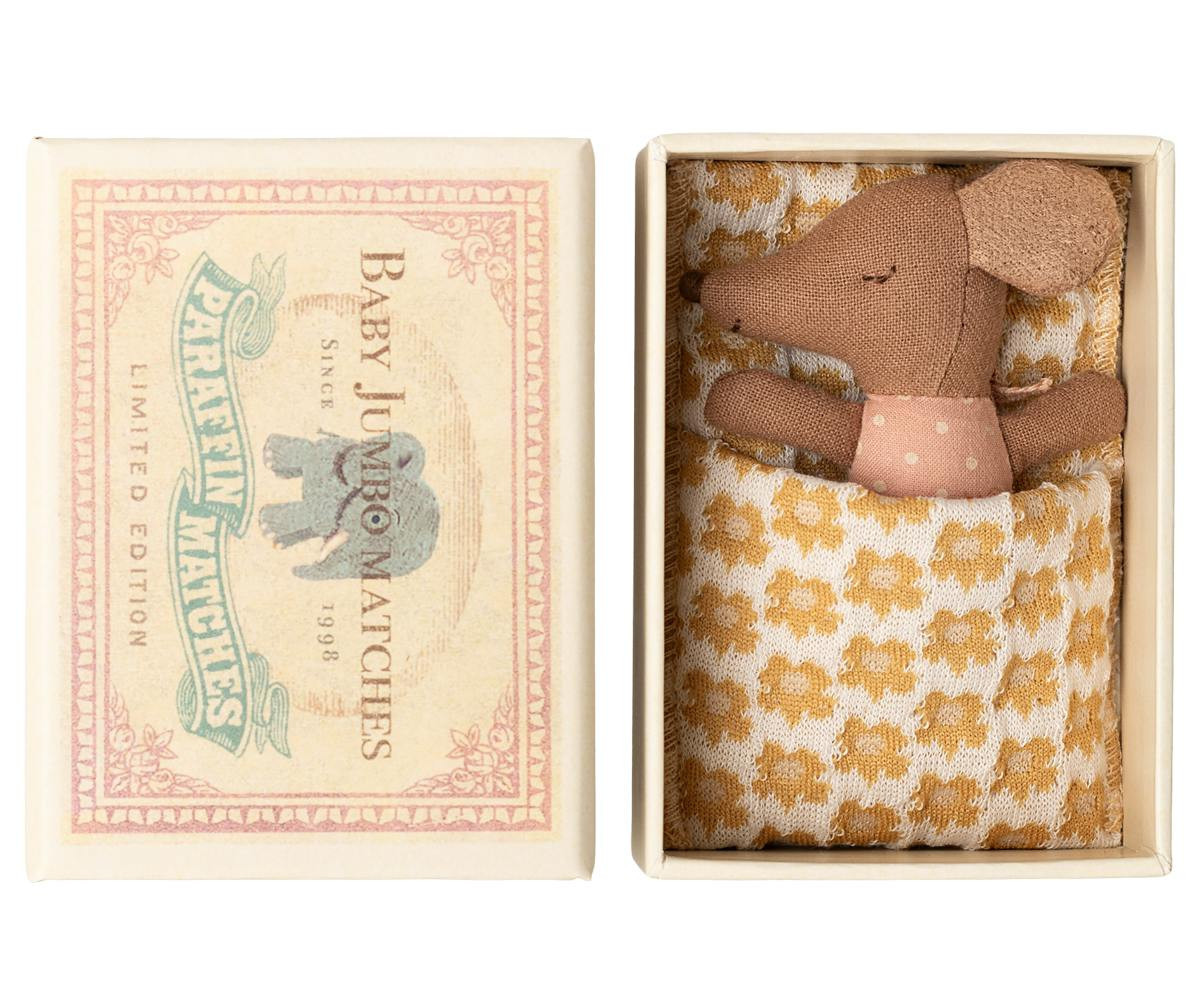 Sleepy wakey baby mouse in matchbox - Rose Multi | Maisonette