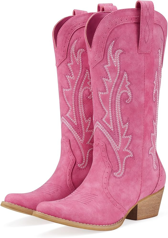 HISEA Rollda Cowboy Boots Women Western Boots Cowgirl Boots Ladies Pointy Toe Fashion Boots | Amazon (US)