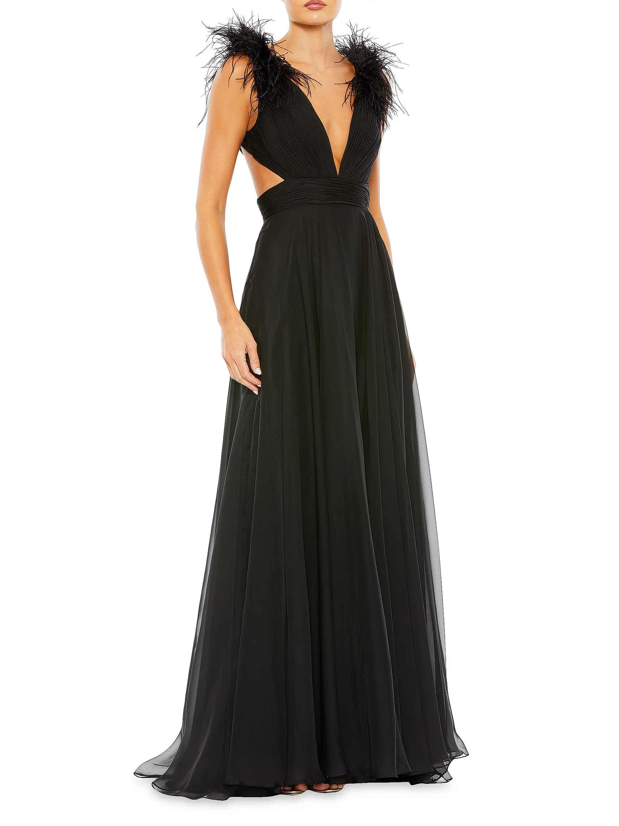 Feather-Trim Gown | Saks Fifth Avenue