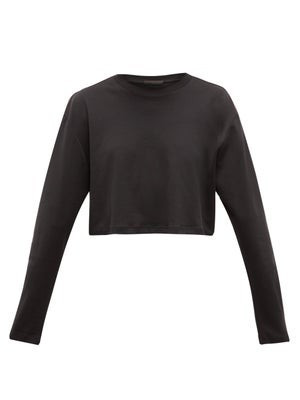 Release 03 cropped long-sleeved cotton T-shirt | Matches (US)