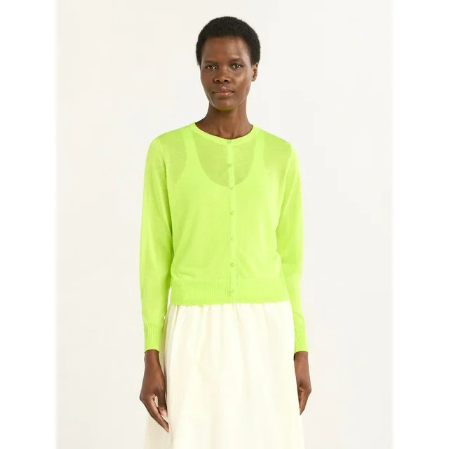 Scoop Woman's Shrunken Cardigan Sweater, Sizes XS-XXL | Walmart (US)