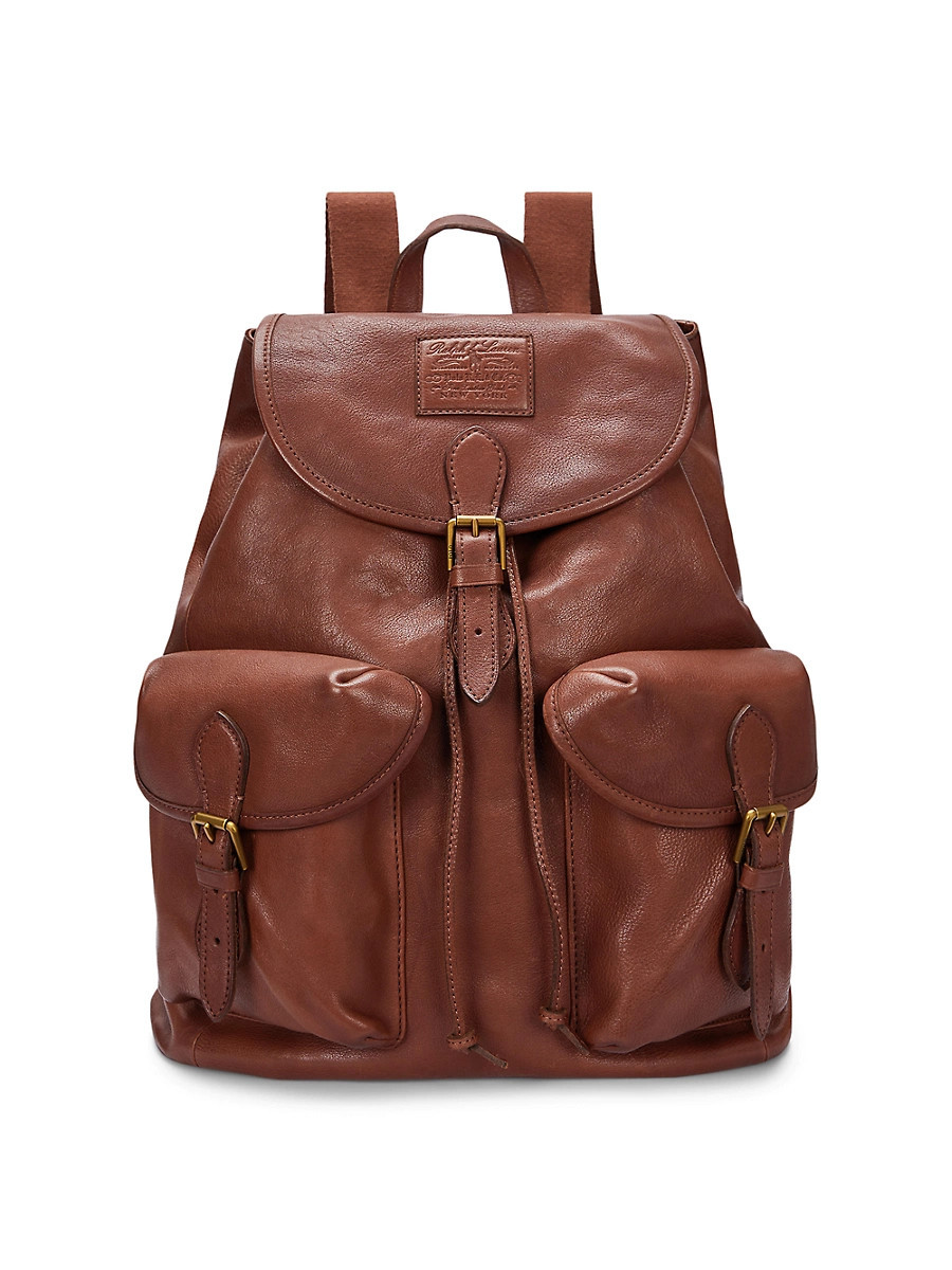Men's Heritage Large Leather Backpack - British Tan | Saks Fifth Avenue