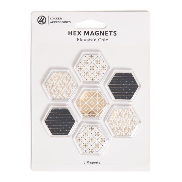 U Brands 7 Count Hexagon Magnets, Elevated Chic, Locker Accessory, 5885U - Walmart.com | Walmart (US)