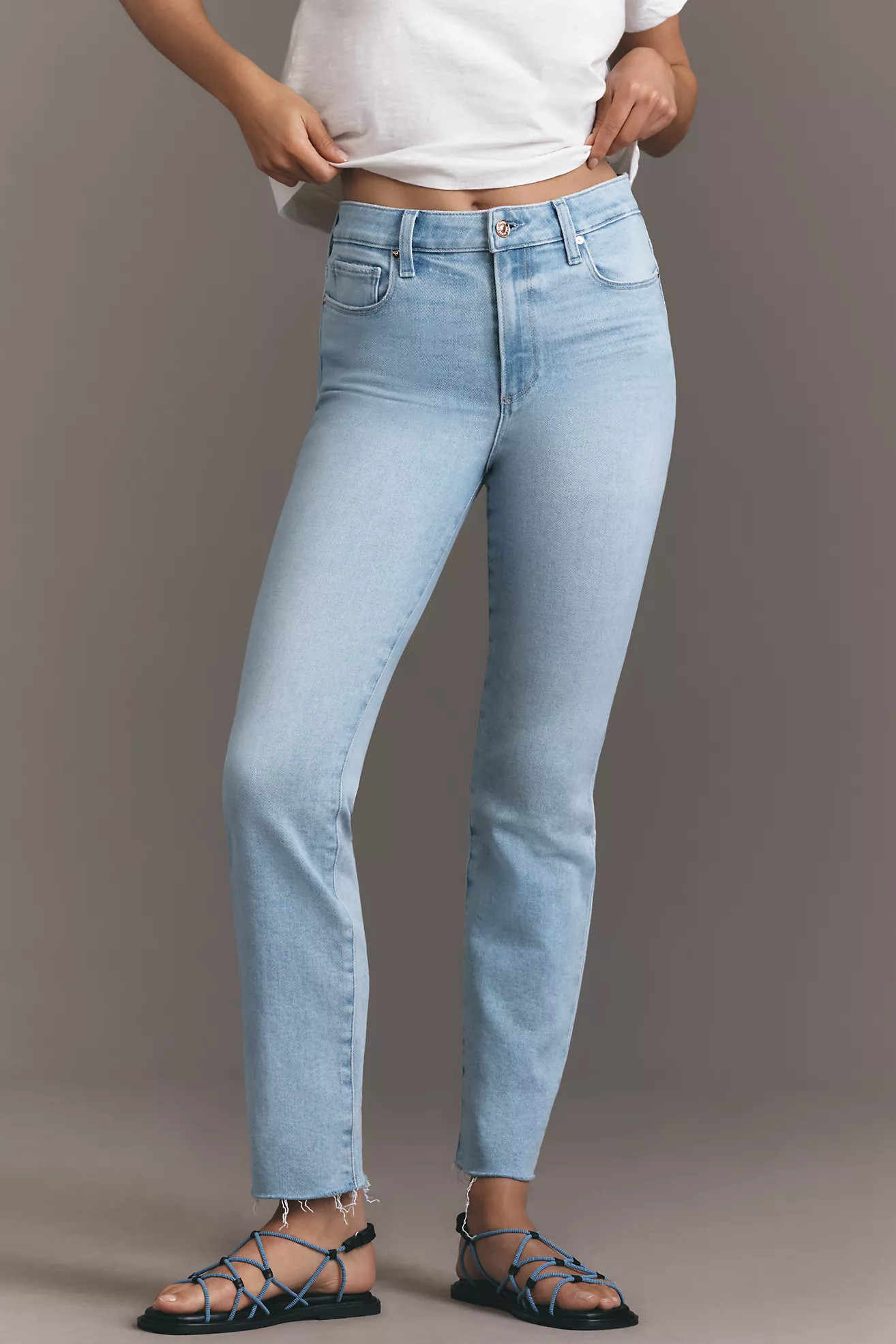 PAIGE Cindy High-Rise Straight-Leg Jeans | Anthropologie (US)