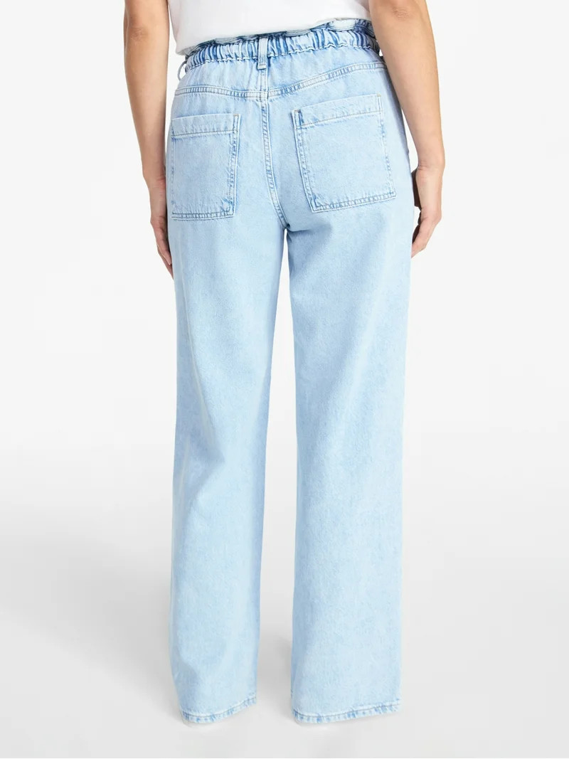 Time and Tru Women's Pull On Wide Leg Jeans, 30" Inseam, Sizes XS-XXXL | Walmart (US)