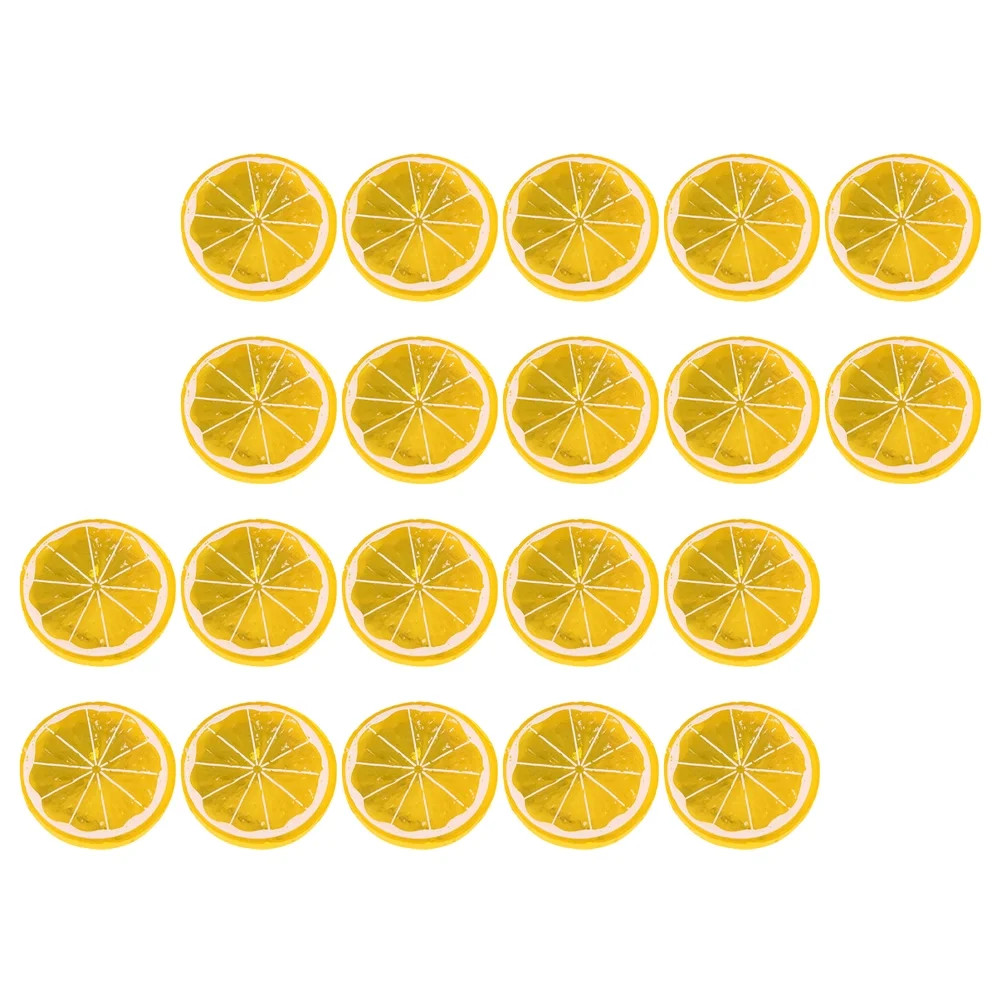 20 Pcs Imitation Lemon Slice Fake Lemons Slices Fruit Model Plastic Ornaments Artificial Faux Tab... | Walmart (US)
