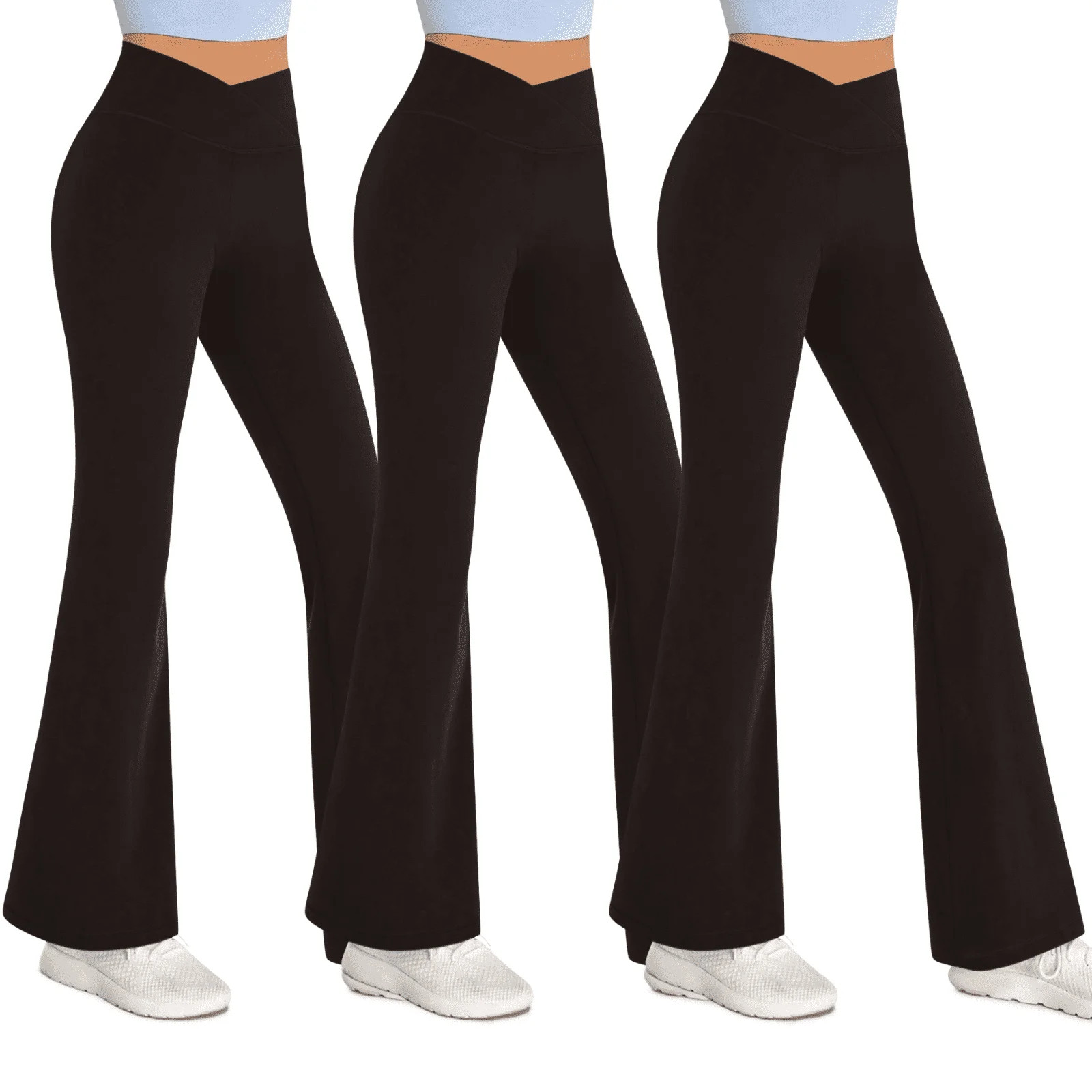 Sweet Hearts 3-Pack Flare Leggings for Women- Crossover Yoga Pants Women’s Clothing Made in USA | Walmart (US)