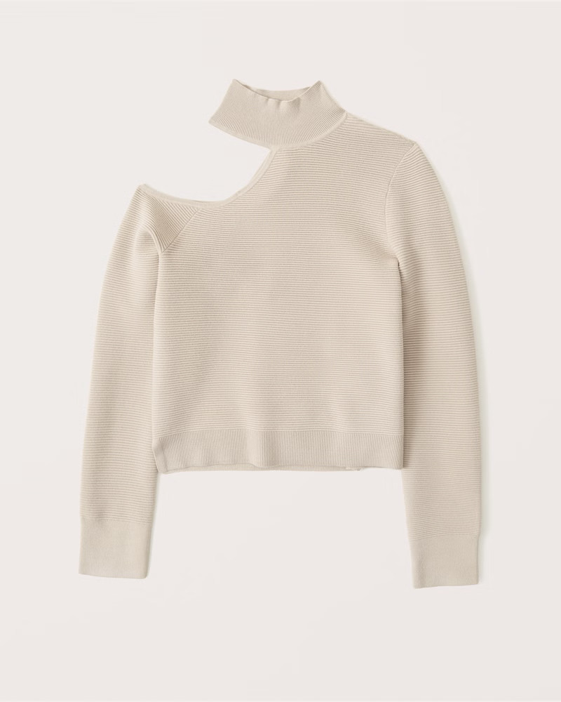 LuxeLoft Cutout Slim Mockneck Sweater | Abercrombie & Fitch (US)