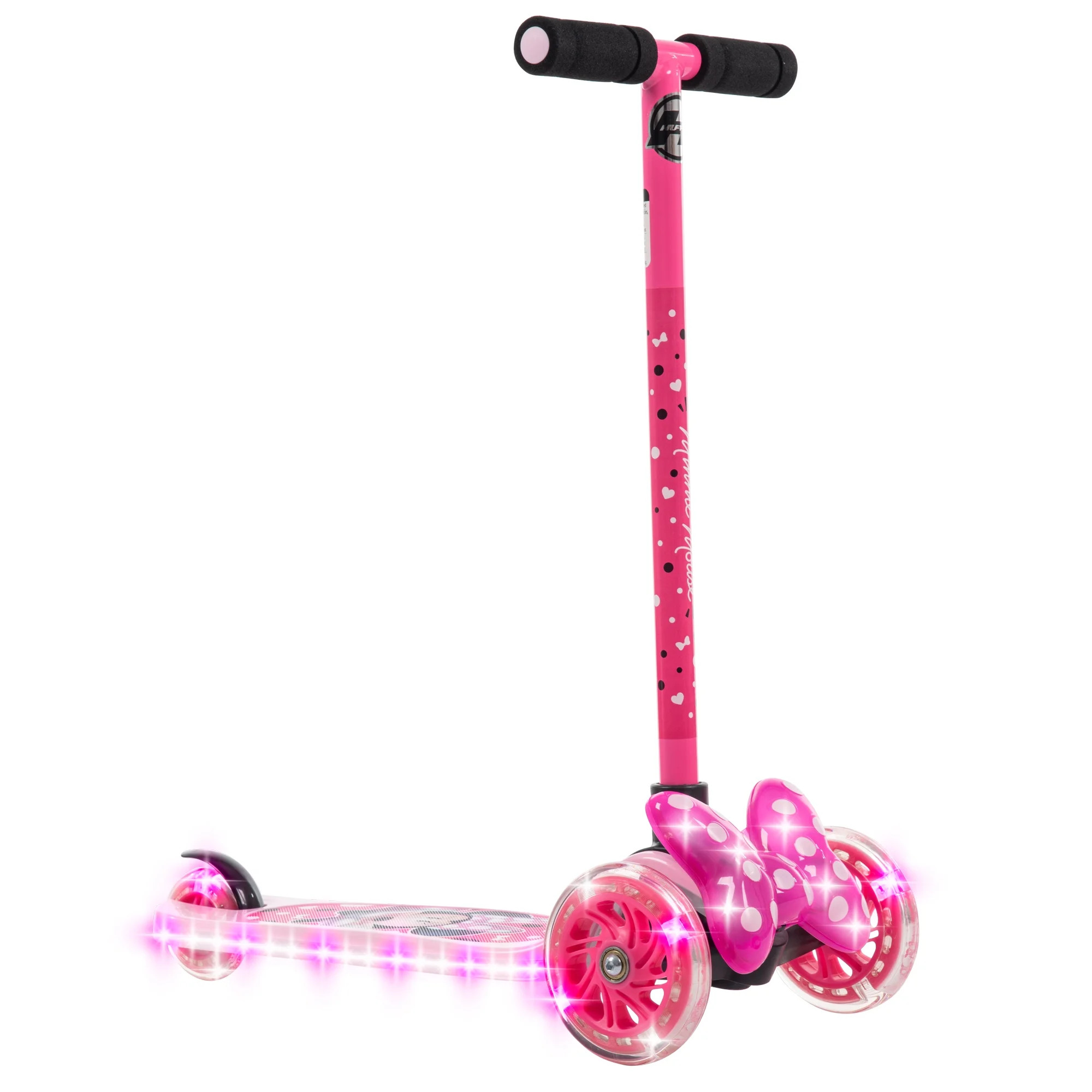 Huffy Disney Minnie Mouse Light-Up Toddler Scooter, 3-Wheel Design, Ages 3+, Pink | Walmart (US)