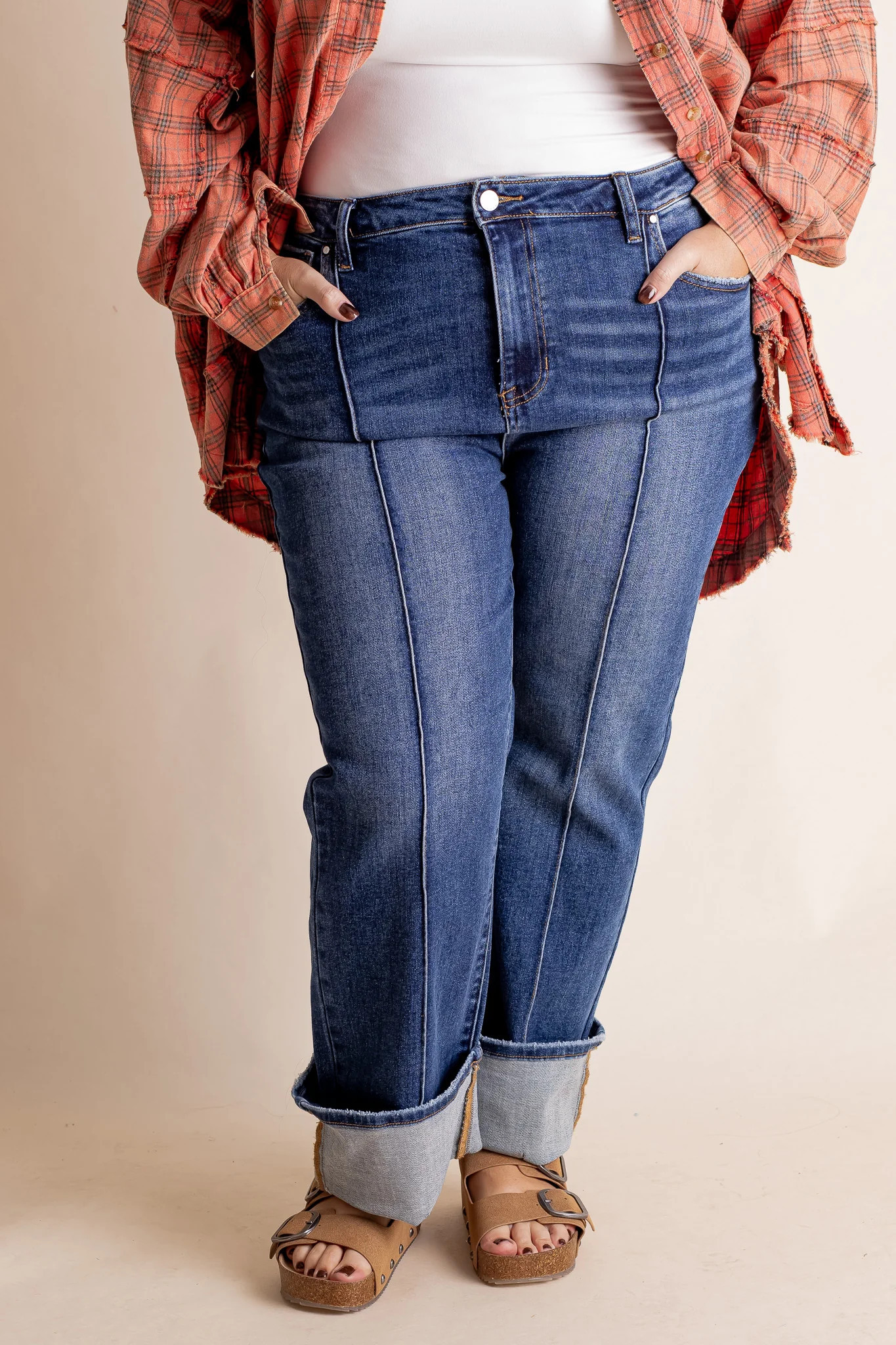 Payton High Rise Cuffed Jeans - CURVY *Final Sale* | Nellie Mae