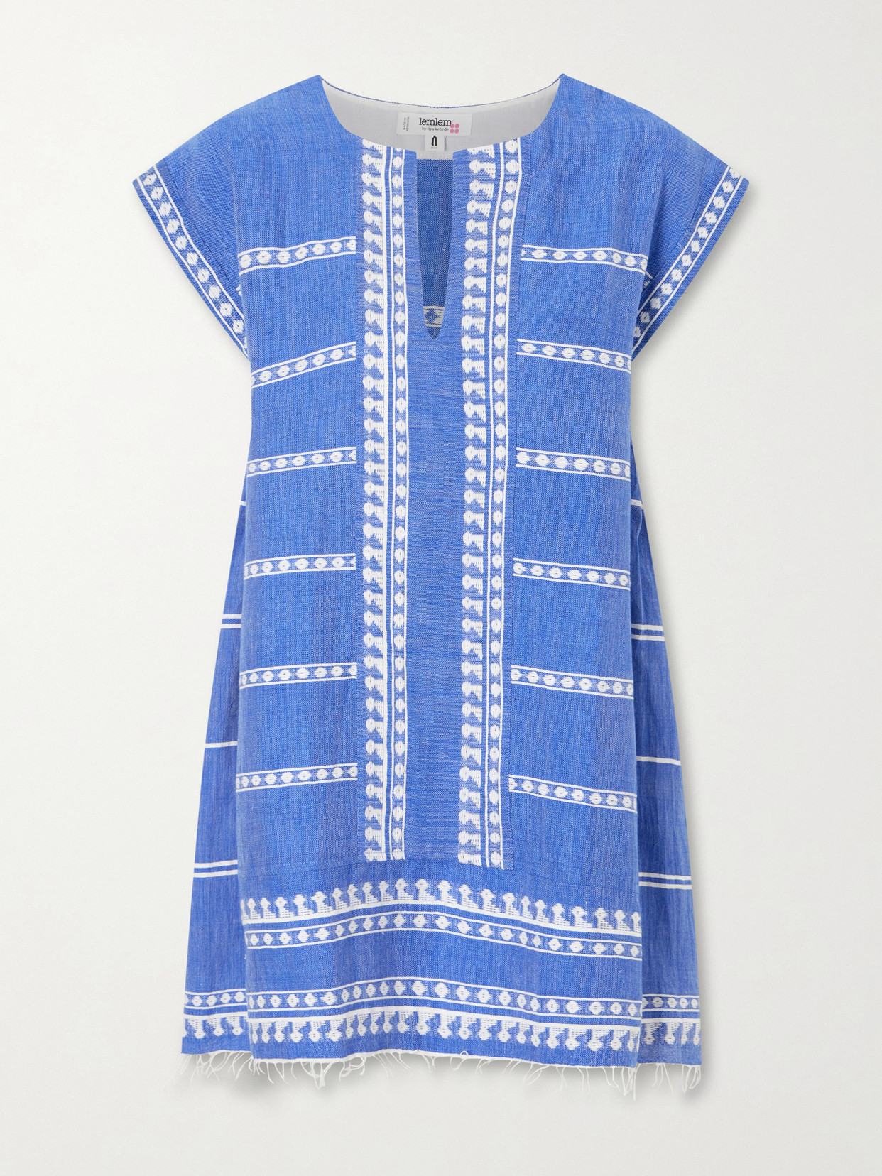 lemlem - Elina Cotton-gauze Coverup - Blue | NET-A-PORTER (US)
