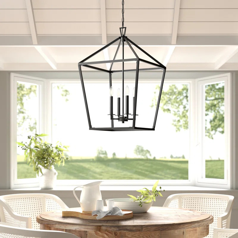 Hastings 4 - Light Dimmable Lantern Geometric Chandelier | Wayfair North America