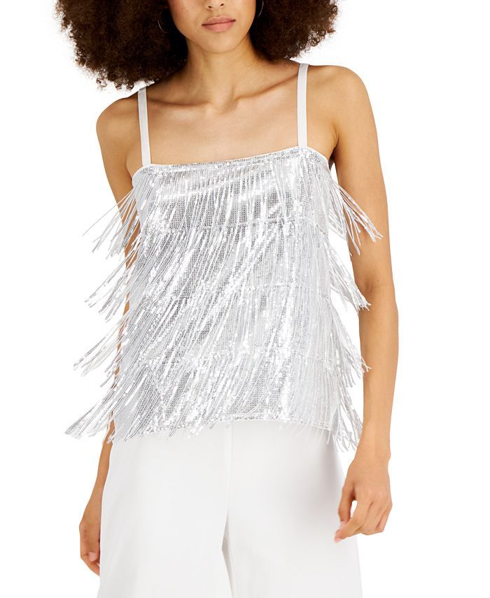 INC International Concepts Sequined Fringe Camisole & Reviews - Tops - Women - Macy's | Macys (US)