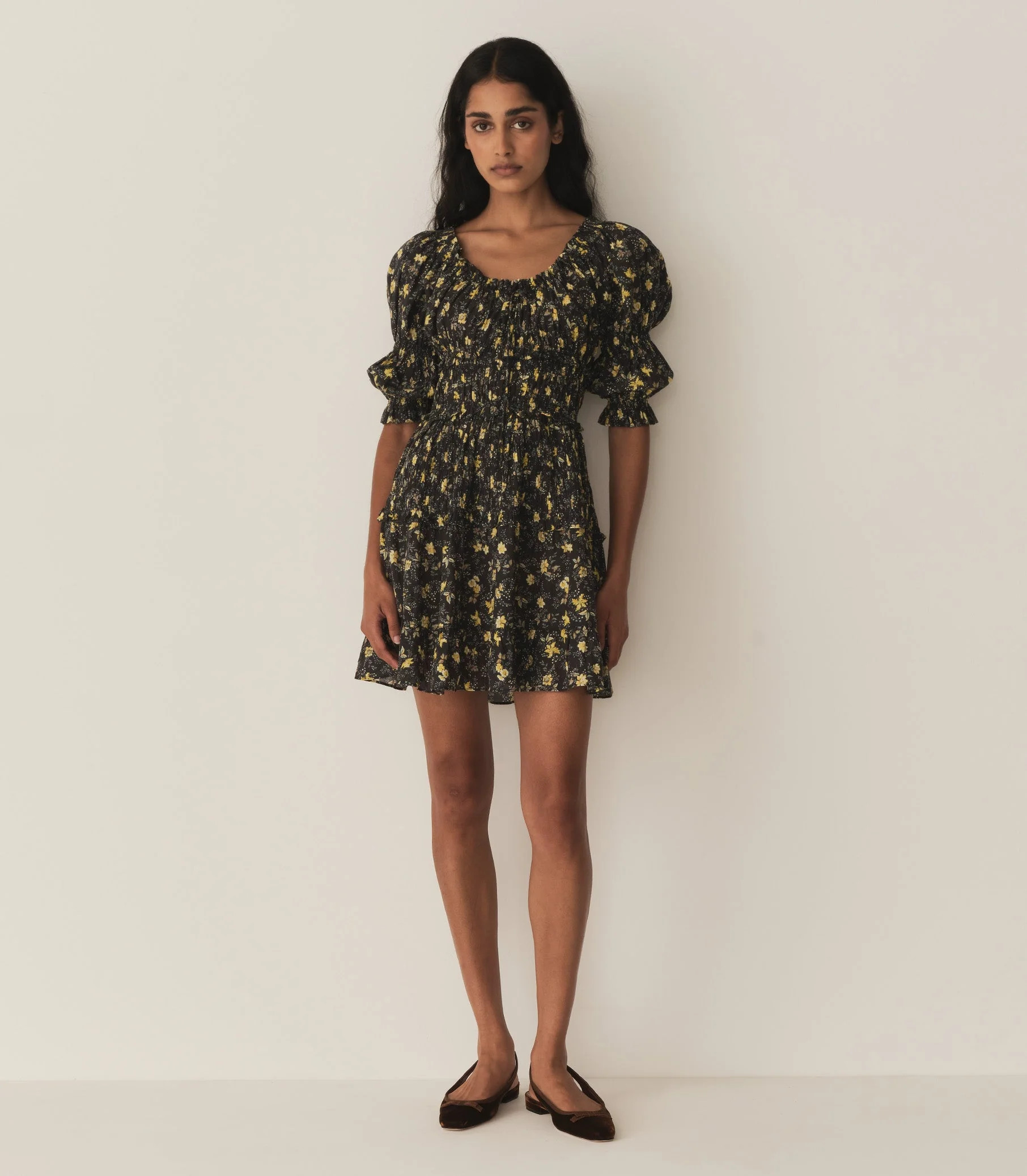 Ismene Dress - Noir Winding Blossoms | Hand Me Dôen | DOEN