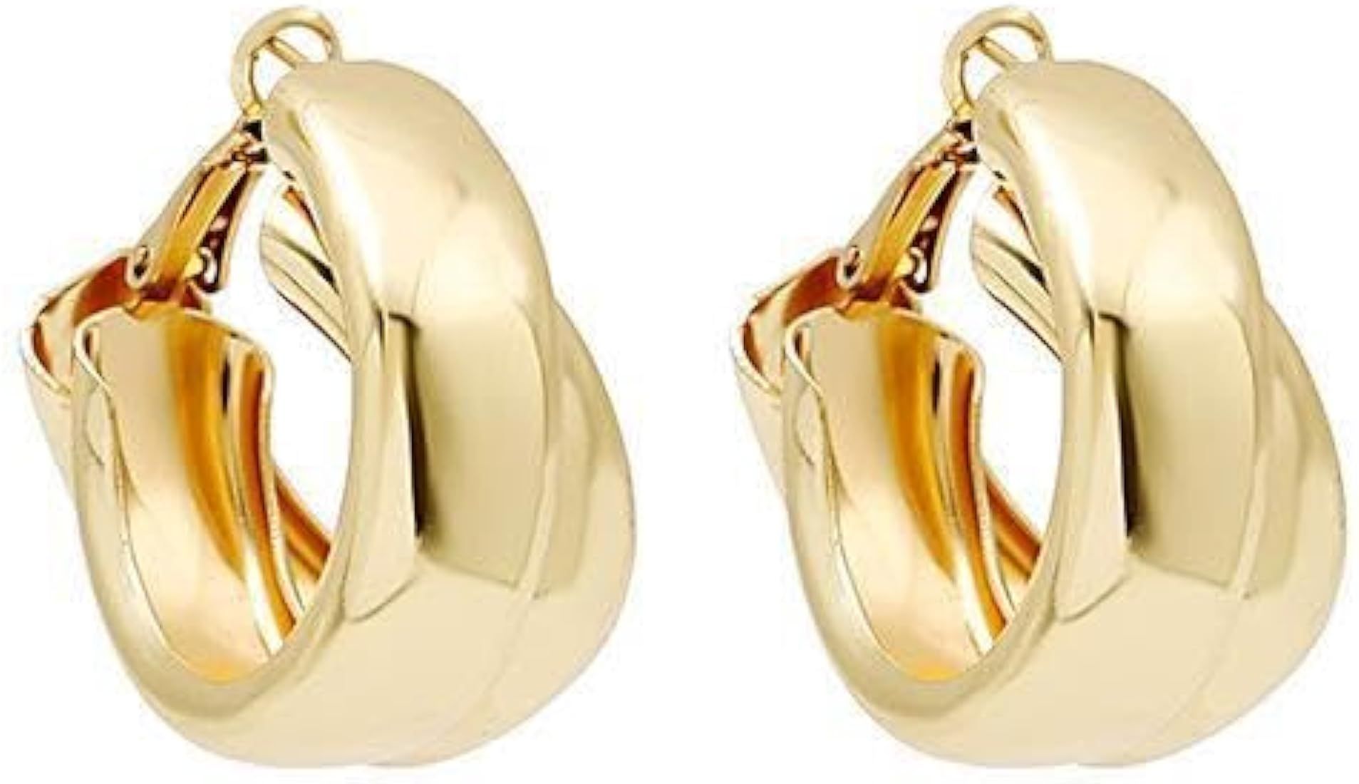 RELOVET Chunky Gold Hoop Earrings Gold Lightweight Thick Earrings Trendy Jewelry for Women Girls | Amazon (US)