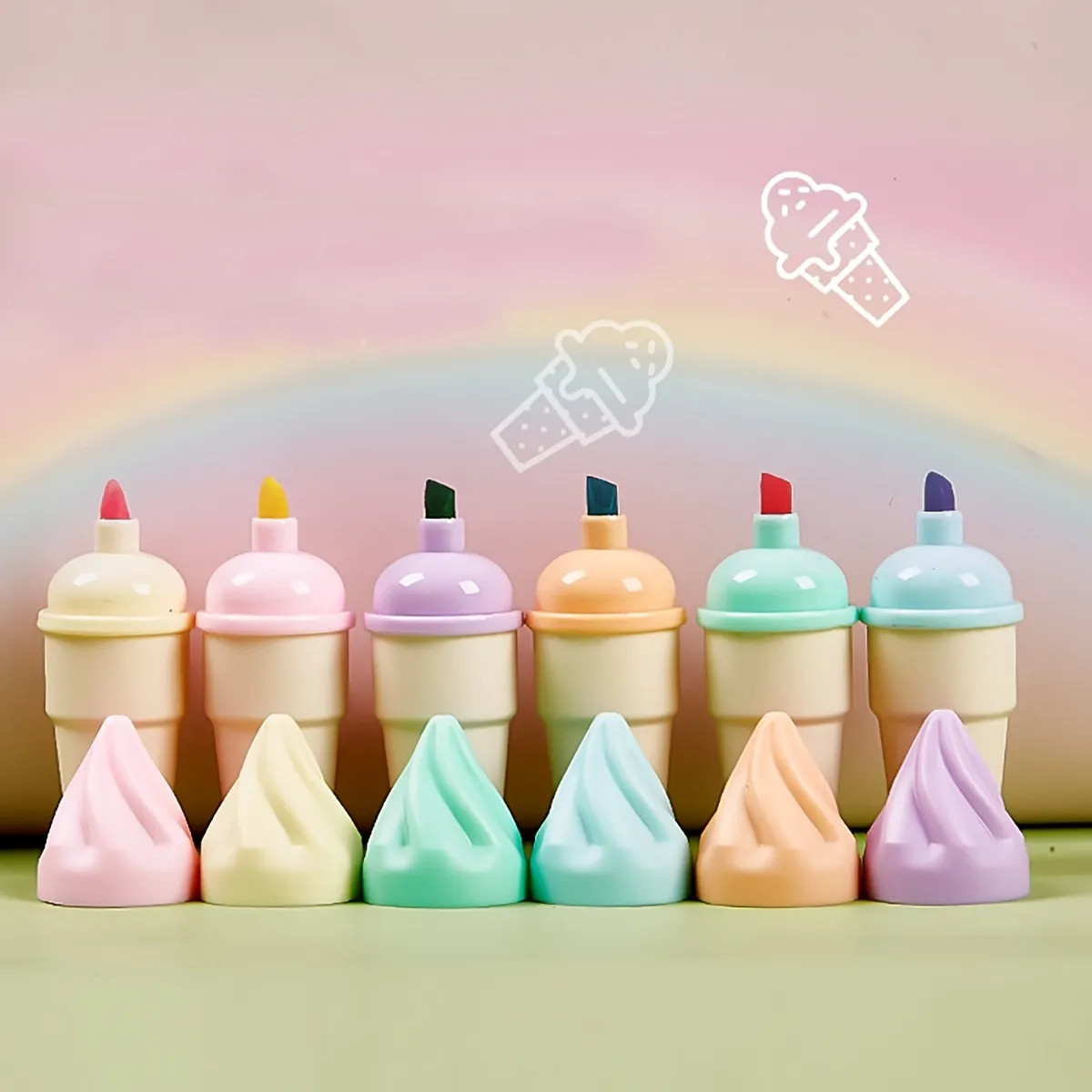 6pcs Portable Mini Sweet Cone Shape Shaped Fluorescent Marker Pen - Office & School Supplies - Te... | Temu Affiliate Program