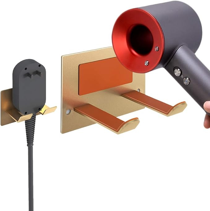 XIGOO Adhesive Hair Dryer Holder - Stick on Wall or Wall Mount Bathroom Hair Blow Dryer Rack Orga... | Amazon (US)
