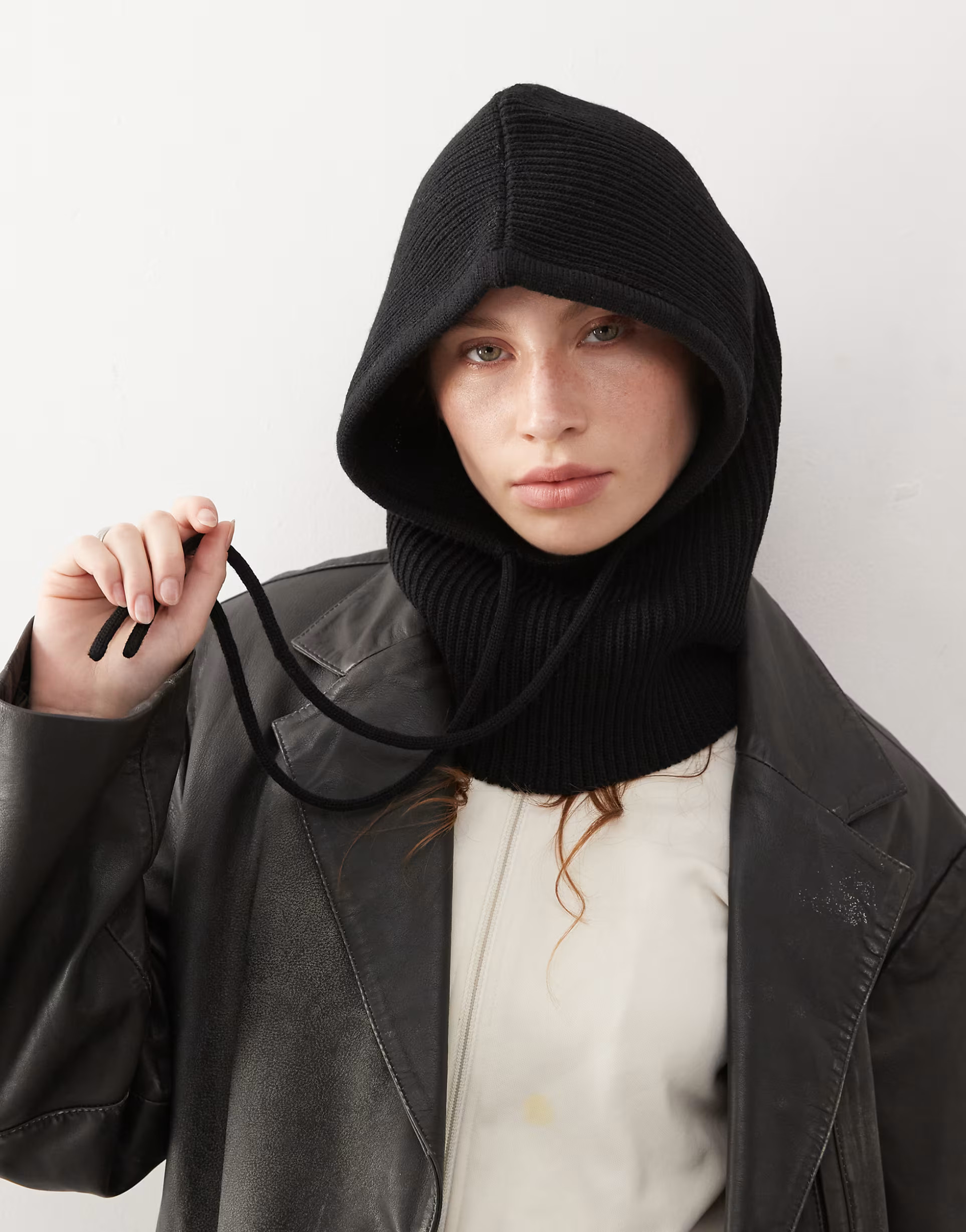 Monki knitted hooded balaclava in black | ASOS | ASOS (Global)