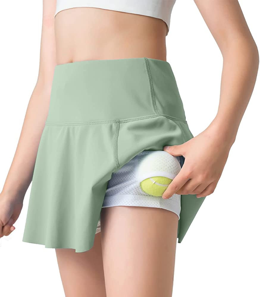 LETAOTAO Girls' Tennis Skirt Golf Skort Kids Athletic with Zip Pockets and Shorts UPF50+ | Amazon (US)