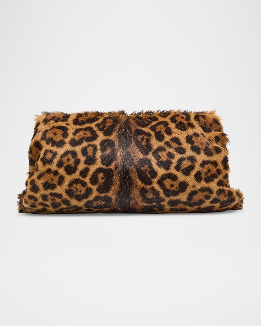 Saint Laurent Pouch Clutch Bag in Leopard-Print Calf Hair | Neiman Marcus