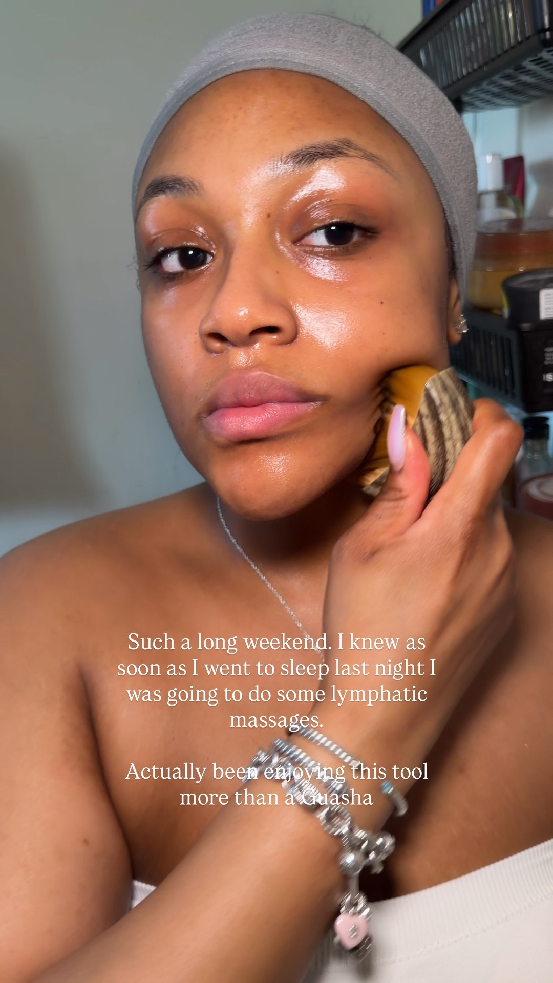 I knew as soon as I went to sleep last night I was going to do some lymphatic massages. Actually been enjoying this tool more than a Guasha!

#LTKBeauty #LTKselfcare
