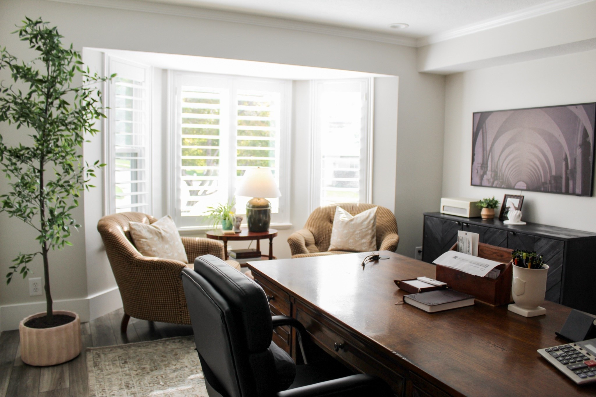Come into my office… 
This lounge area is the perfect place to sit and drink your morning coffee.

#LTKHome