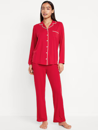 Knit Jersey Pajama Pant Set | Old Navy (US)