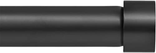 Ivilon Curtain Rod for Windows 72 to 144 Inch – 1 Inch Telescoping Drapery Rod, 3 Long Sections, End Cap Finials, Black | Amazon (US)