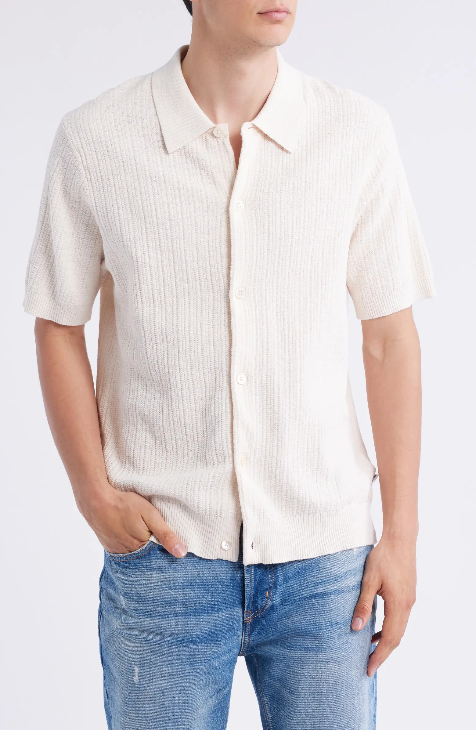 NN07 Nolan 6695 Organic Cotton Polo Cardigan | Nordstrom | Nordstrom