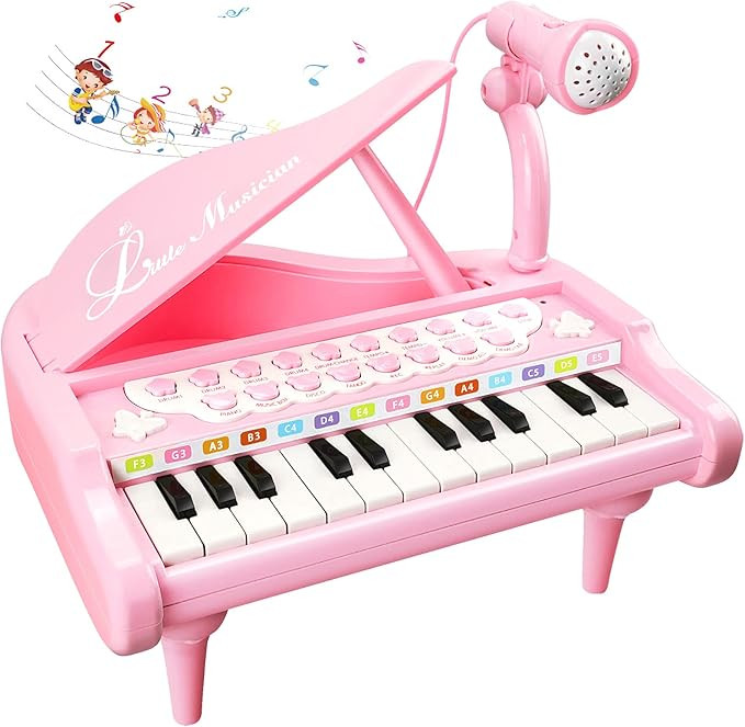 Love&Mini Pink Piano Toys for 1+Years Old Girls First Birthday Gifts Toddler Piano Music Toy Inst... | Amazon (US)