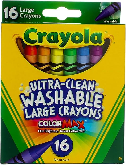 Crayola Large Washable Crayons 16 Pack - 2 Packs | Amazon (US)