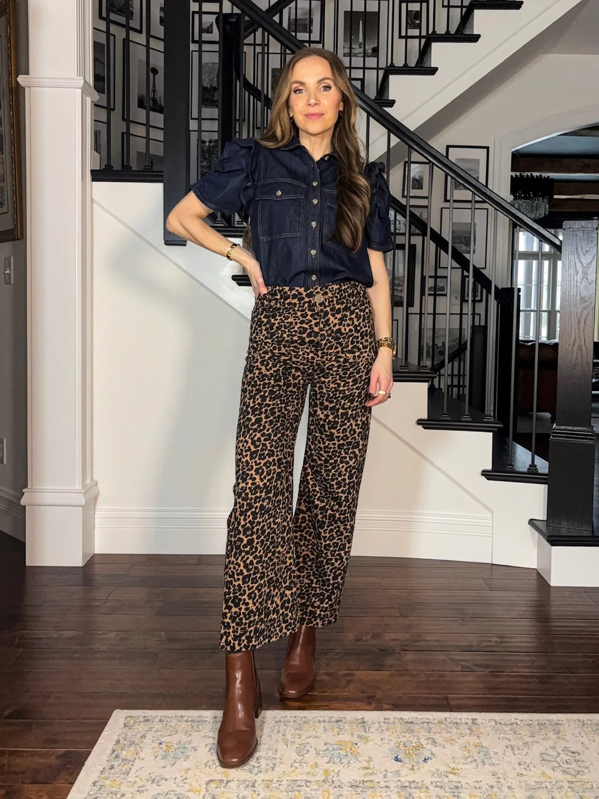 leopard pants with chic chambray @anthropologie top 

#LTKSaleAlert #LTKSeasonal